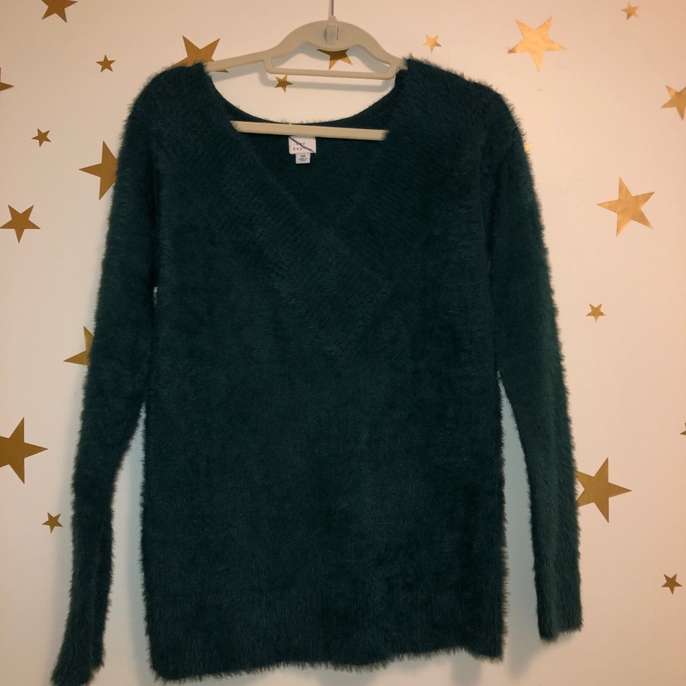 Target a new day v neck sweater soft furry eyelash